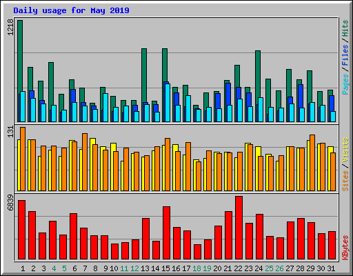 Daily usage for May 2019