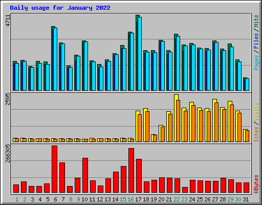 Daily usage for January 2022