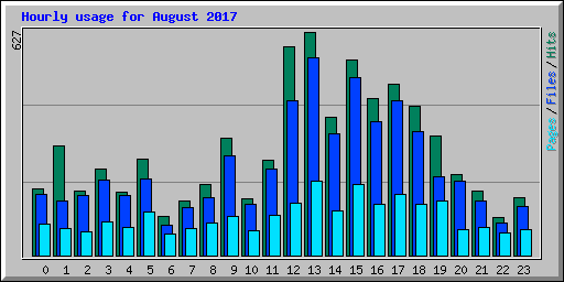 Hourly usage for August 2017