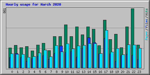 Hourly usage for March 2020