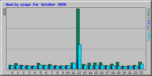 Hourly usage for October 2020