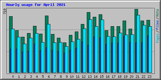 Hourly usage for April 2021