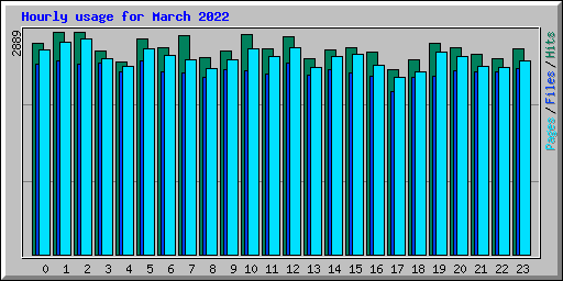 Hourly usage for March 2022